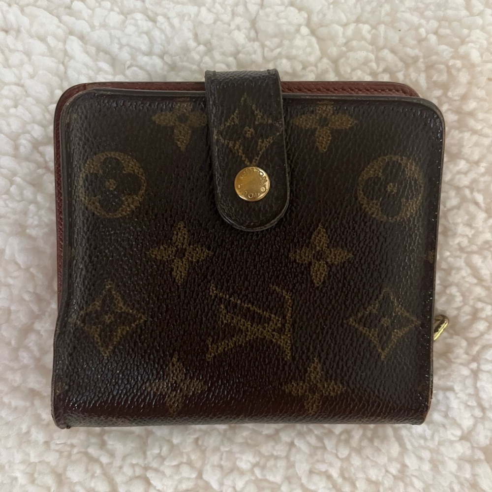 Louis Vuitton Classic Monogram Compact Wallet with Zippered Coin Pouch